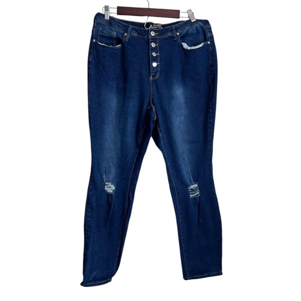 Denim Fever Stylish Blue Distressed Women's Jeans - 16